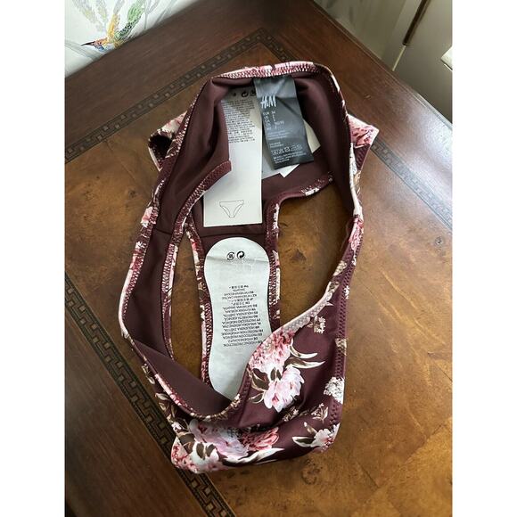 New With Tag H&M Bikini Bottom Womens size 2 Purple Floral Swim - Picture 3 of 5